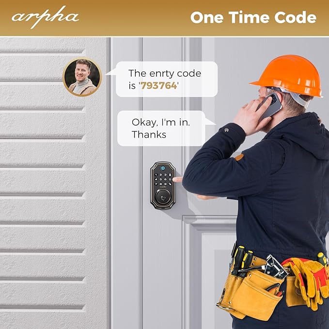 Arpha D280 Electronic Keypad Deadbolt Lock Fingerprint Smart Lock - AZDOME Official Stores