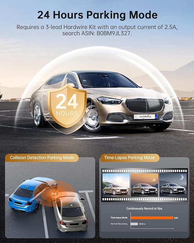 Arpha A12 1CH Dash Cam 2K with Voice Control 24H Parking Mode - AZDOME Official Stores