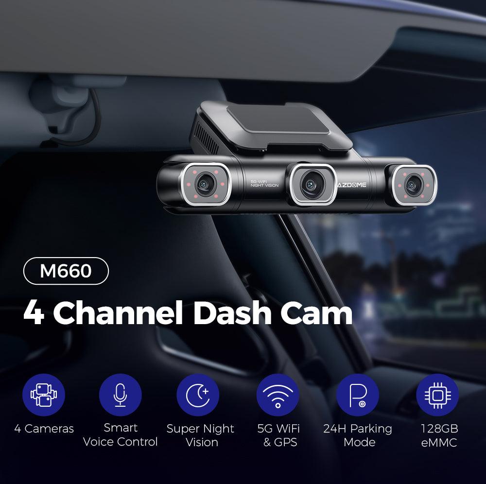 AZDOME M660 4CH Dash Cam 2K with Smart Voice Control 128GB eMMC 24H Parking Mode - AZDOME Official Stores