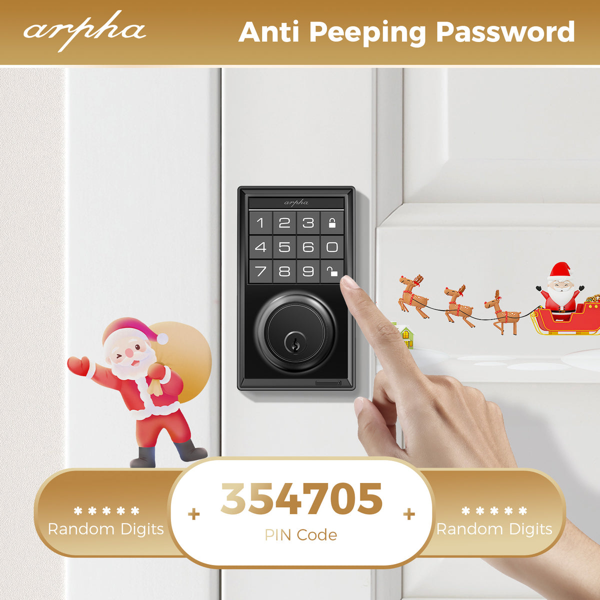 Arpha Keyless Entry Door Lock Deadbolt Electronic Keypad Deadbolt Lo