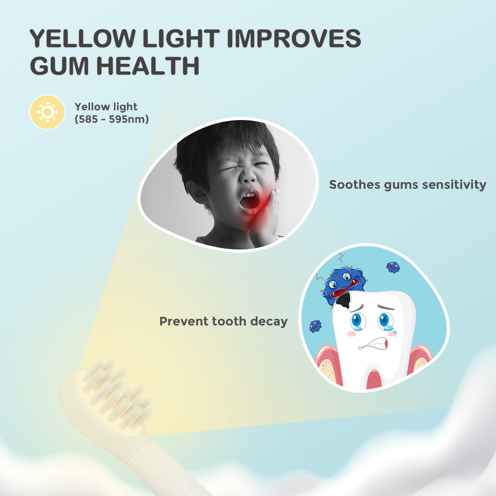 Arpha X3-M Kids Electric Toothbrush Age 1-8 Rechargeable Battery 3 Brush Heads - AZDOME Official Stores