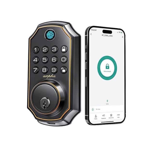 Arpha D280 Electronic Keypad Deadbolt Lock Fingerprint Smart LockGet