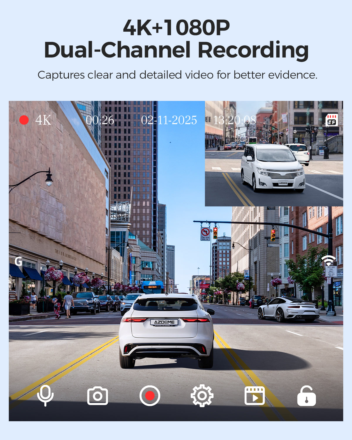 AZDOME M01 Max 4K Dash Cam for Car Dual Cam