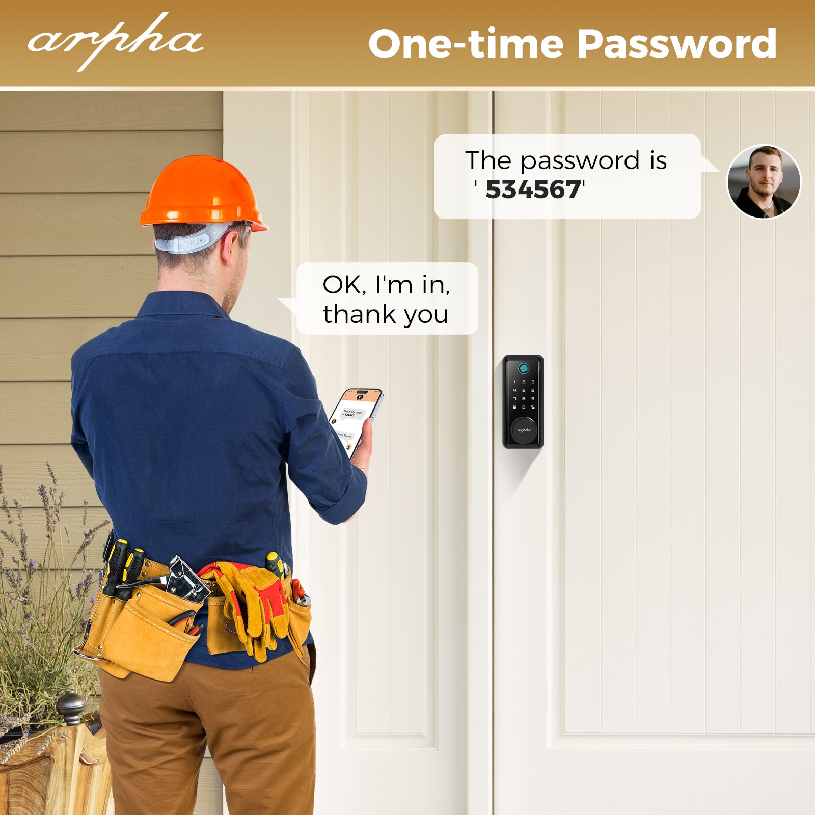 Arpha D601 Electronic Keypad Deadbolt Lock with Fingerprint Unlock APP Control - AZDOME Official Stores