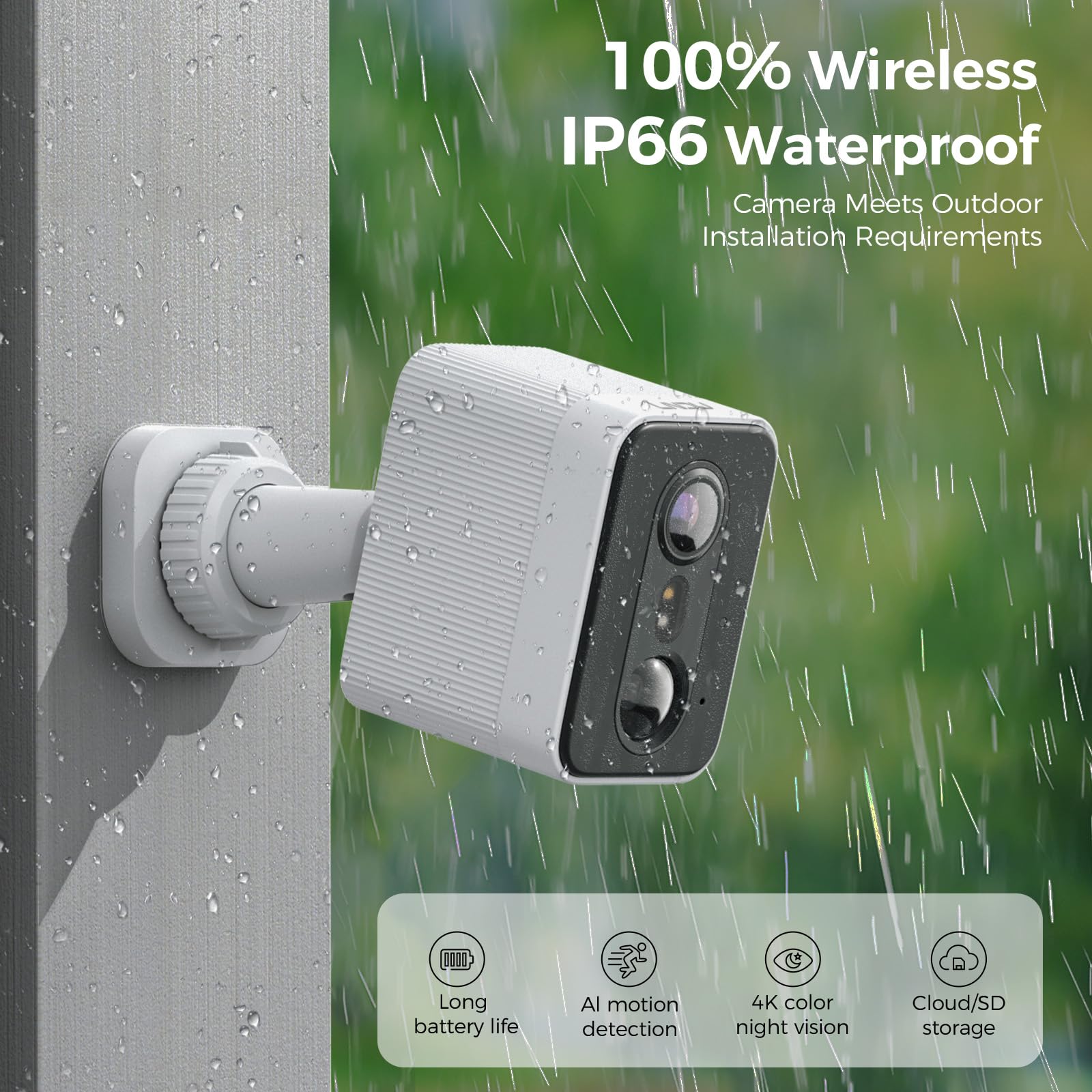 LNDU Sentinel 4K Wireless Outdoor Camera | 8MP Color Night Vision | Battery Powered & IP67 Waterproof - AZDOME Official Stores