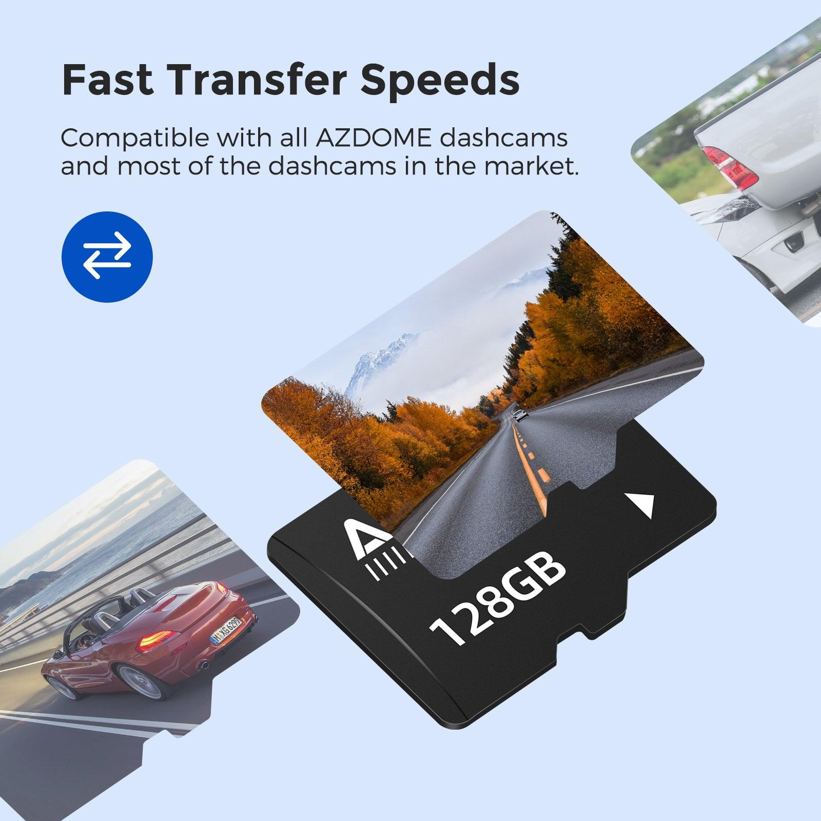 AZDOME 128GB Micro SD Card Memory Card for AZDOME M550 GS63H Pro M63 M300 M300S M27 M17 M01 Pro PG19X Dash Cam - AZDOME Official Stores