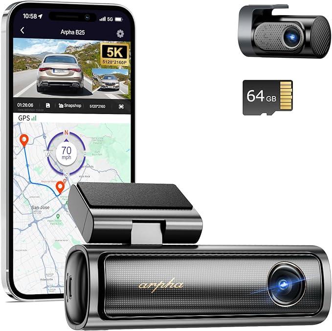 Arpha B25 2CH Dash Cam 5K with ADAS Smart Voice Control 24H Parking Mode - AZDOME Official Stores