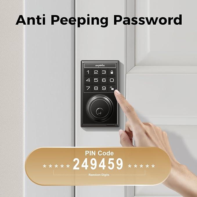 Arpha D100 Electronic Keypad Deadbolt Lock Auto-Lock Anti-Peeking Password - AZDOME Official Stores