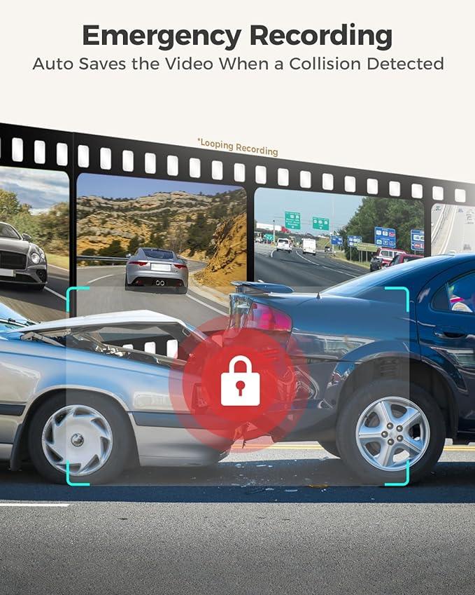 Arpha D22 2CH Dash Cam 2K with Smart Voice Control 3'' Touch Screen - AZDOME Official Stores