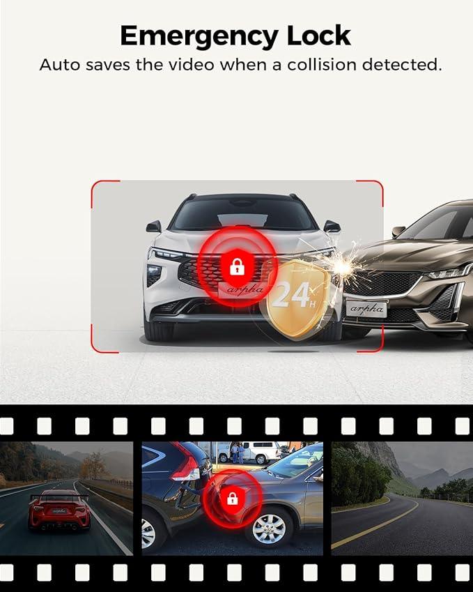 Arpha D24 2CH Dash Cam 4K with Smart Voice Control 3'' Touch Screen - AZDOME Official Stores