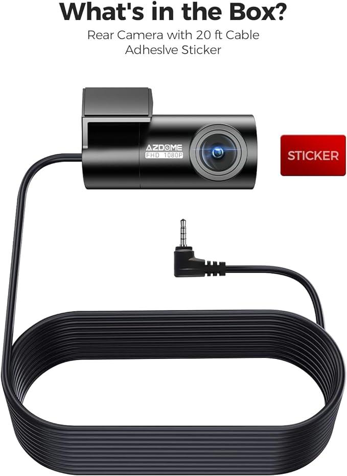 AZDOME Full HD 1080P 150° Wide View Rear Camera 4 Pin for AZDOME M300S Dash Cam - AZDOME Official Stores