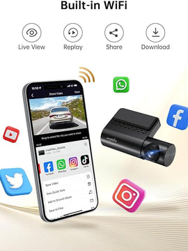 Arpha A14 WiFi 4K Dash Cam Front 3840x2160P UHD, Voice Control Dashcam for Cars, 150° Wide Angle Car Dash Camera with Free APP