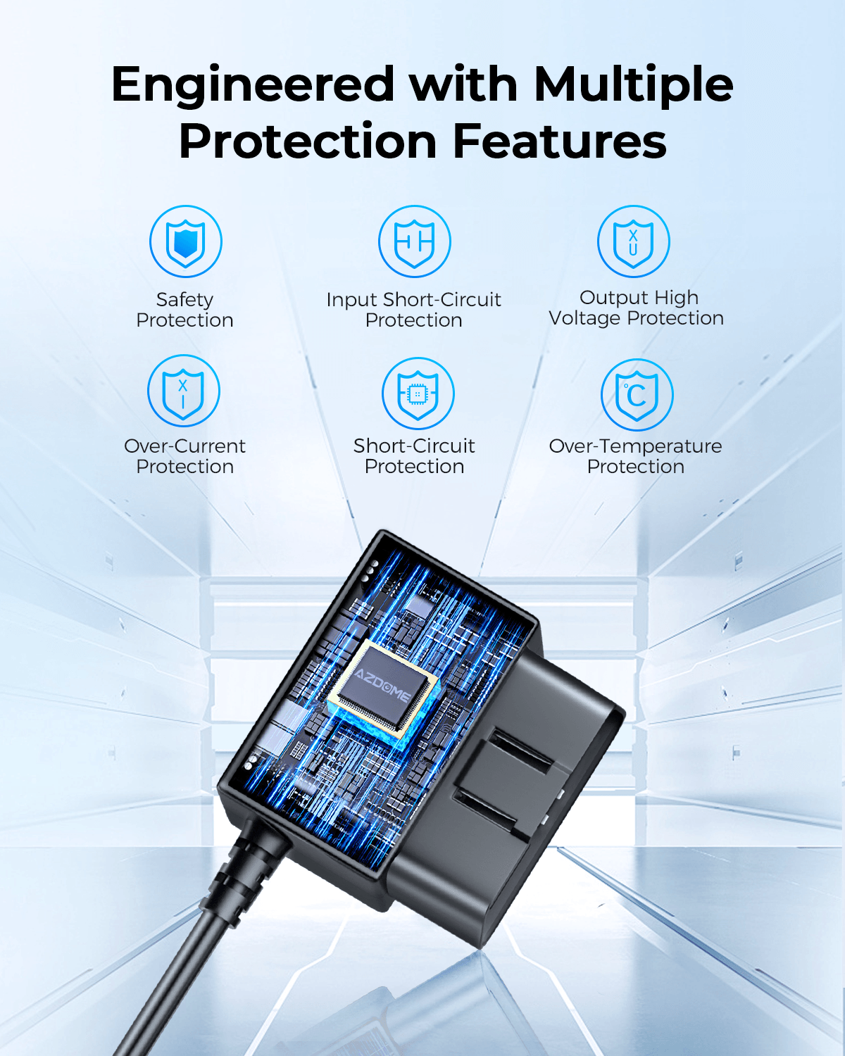 AZDOME OBD Hardwire Kit Mini USB Port, Support Parking Mode, 11FT 12V-24V to 5V for Dash Cam with Mini USB Port, Low Voltage Protection - AZDOME Official Stores