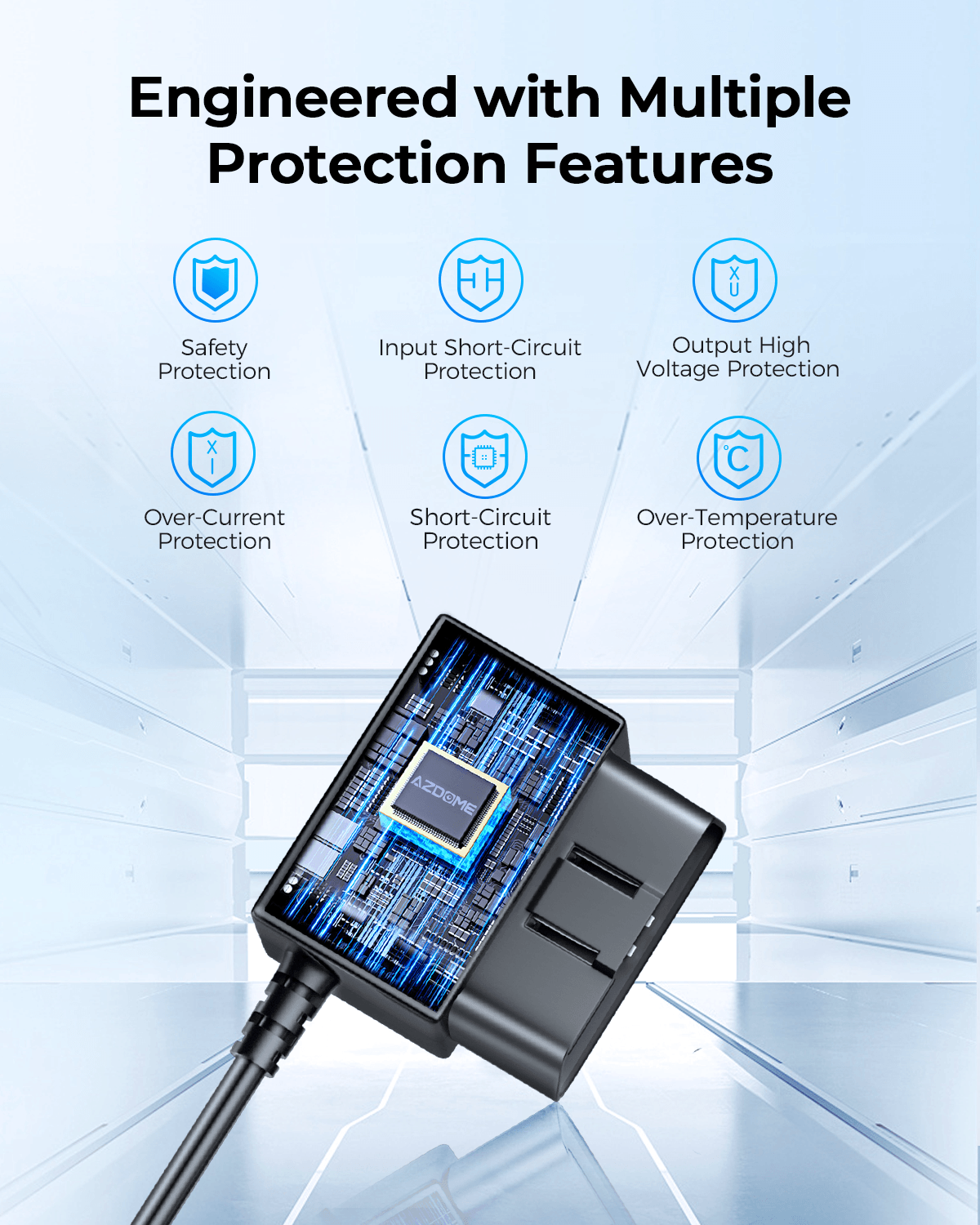 AZDOME OBD Hardwire Kit Micro USB Port, Support Parking Mode, 11FT 12V-24V to 5V for M300S M301 Dash Cam - AZDOME Official Stores