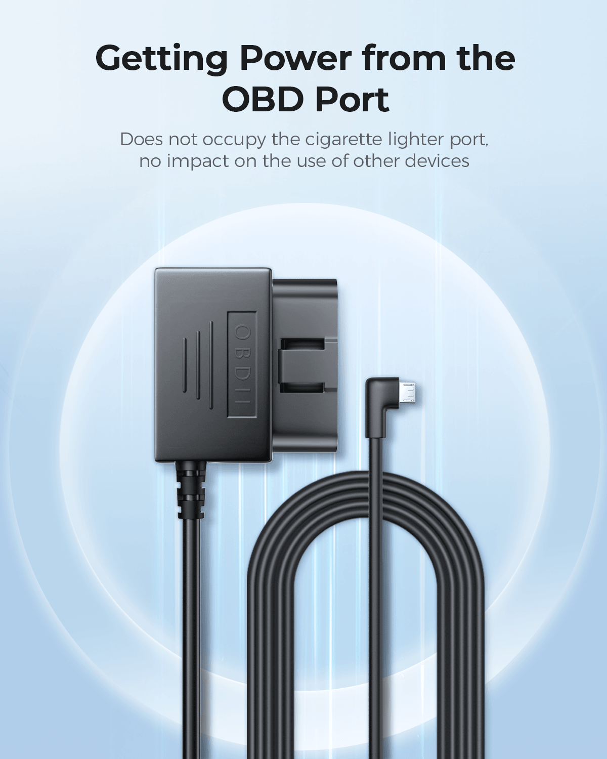 AZDOME OBD Hardwire Kit Micro USB Port, Support Parking Mode, 11FT 12V-24V to 5V for M300S M301 Dash Cam - AZDOME Official Stores