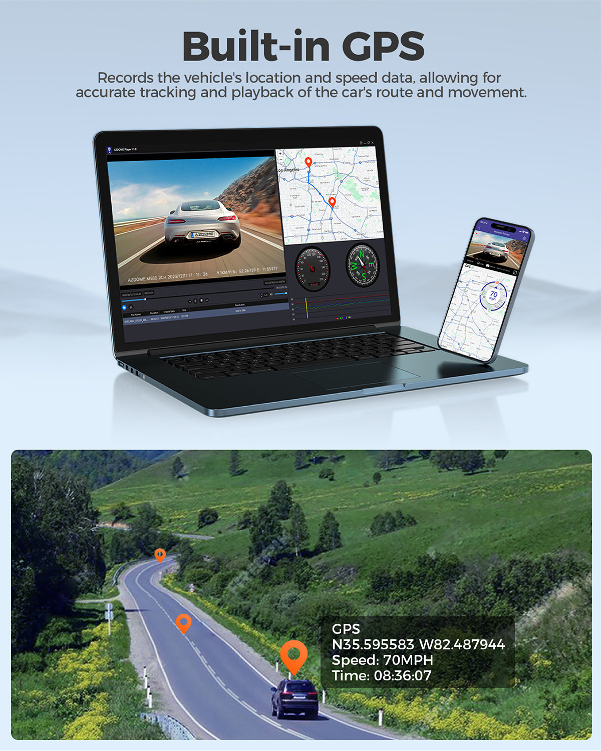 AZDOME M580 2CH Dash Cam 5K with 4" Touch Screen IR Night Vision 24H Parking Mode - AZDOME Official Stores