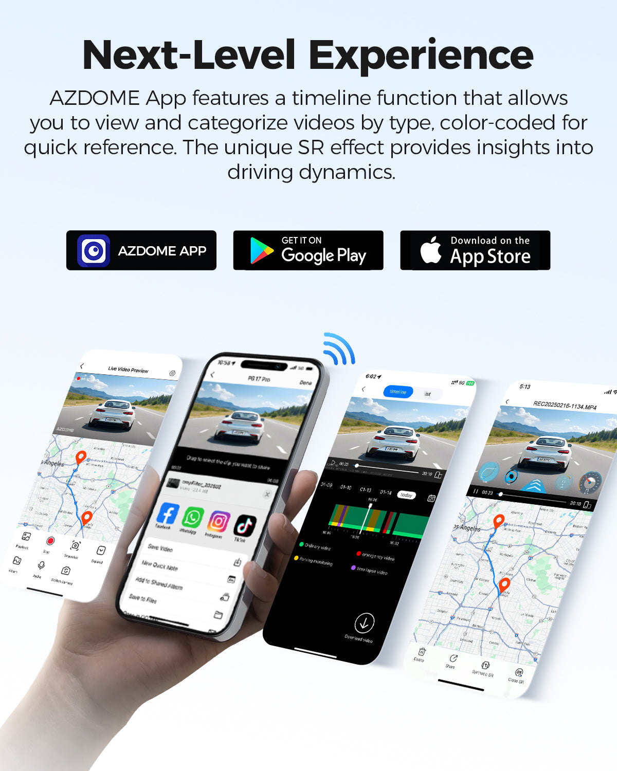 AZDOME PG17 Pro  4K+2.5K Mirror Dash Cam with STARVIS 2 & 5G WiFi Rear View Mirror Camera, OTA Upgrad, Parking Assist, Voice Control, 128GB Card