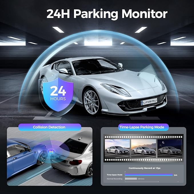 LINGDU D100 1CH Dash Cam 2.5K with 0.96" Screen Voice Control 24H Parking Mode - AZDOME Official Stores