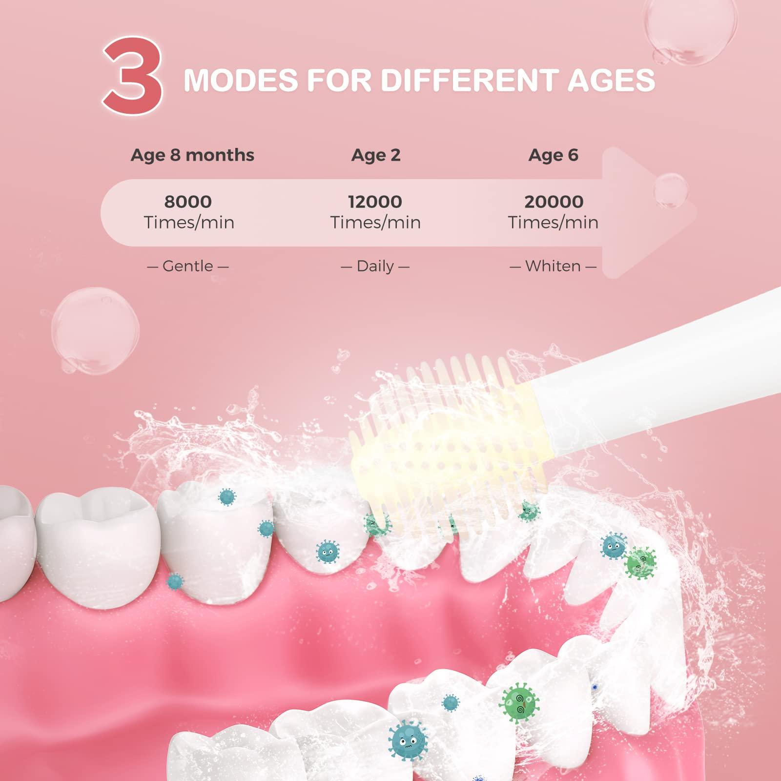 Arpha X3-A Kids Electric Toothbrush Age 1-8 Rechargeable Battery 3 Brush Heads - AZDOME Official Stores