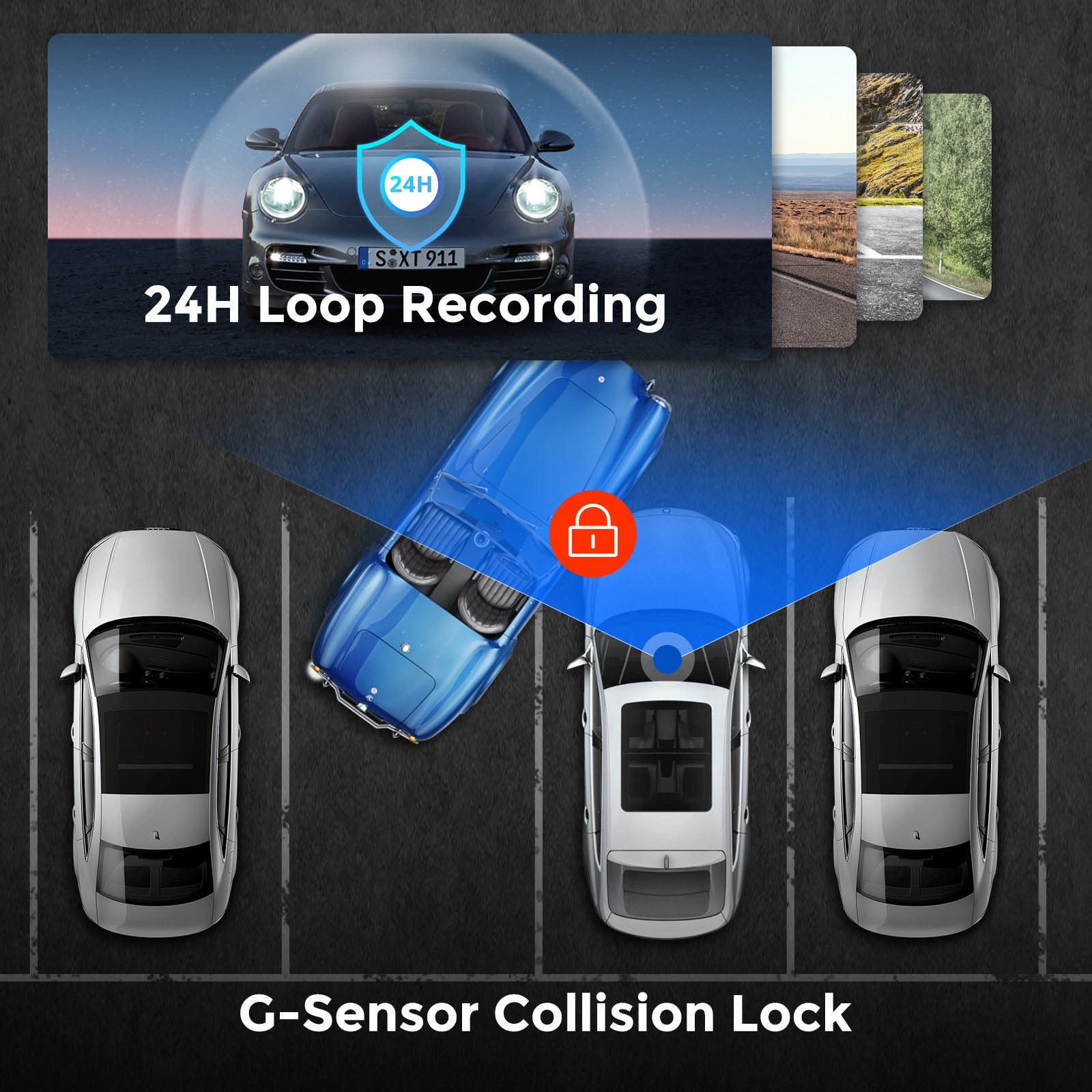 AZDOME M27 1CH Dash Cam 2K with 3" Display 24H Parking Mode - AZDOME Official Stores
