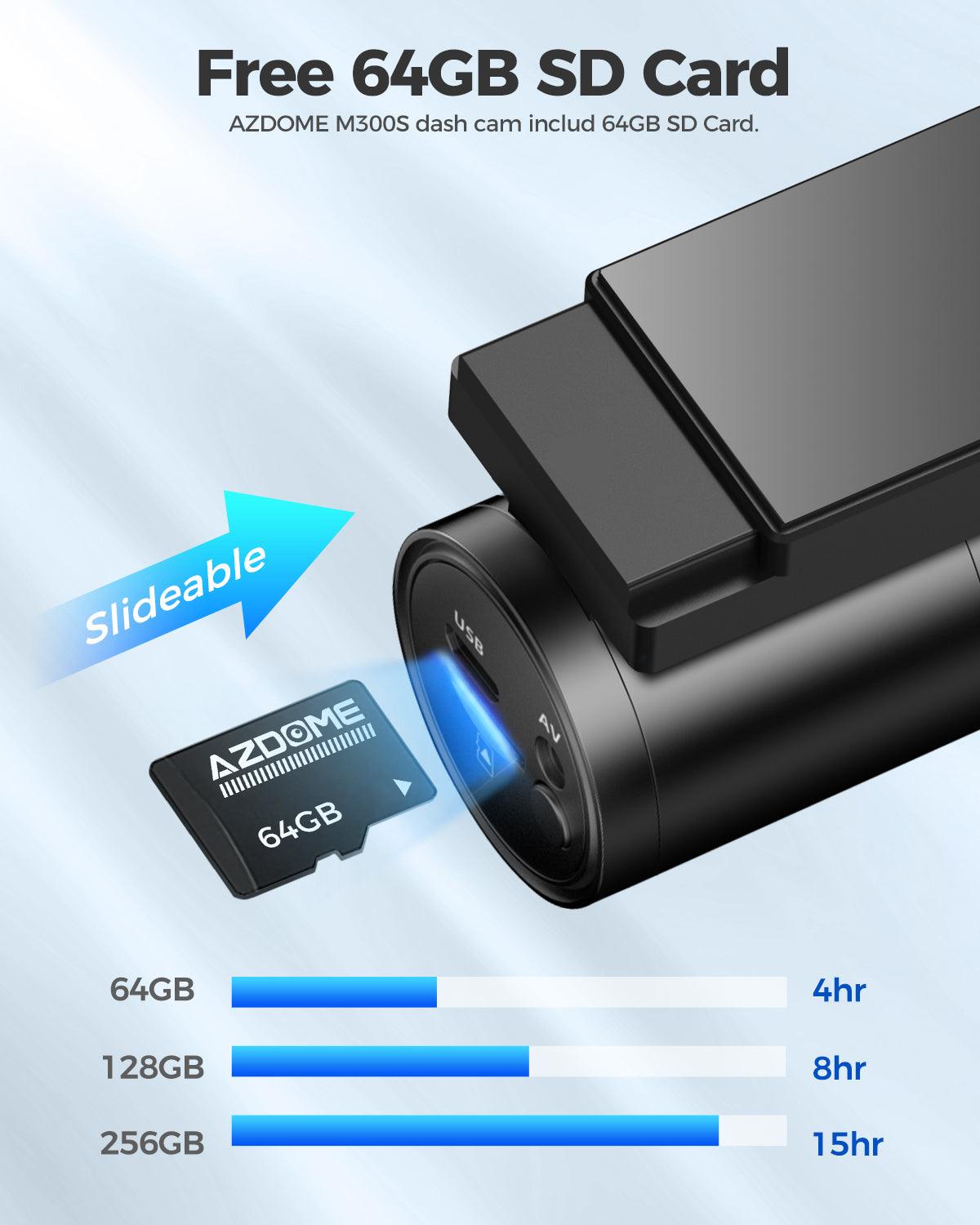AZDOME M300S 2CH Dash Cam 4K with 5.8G WiFi GPS Voice Control WDR Night Vision 24H Parking Mode - AZDOME Official Stores