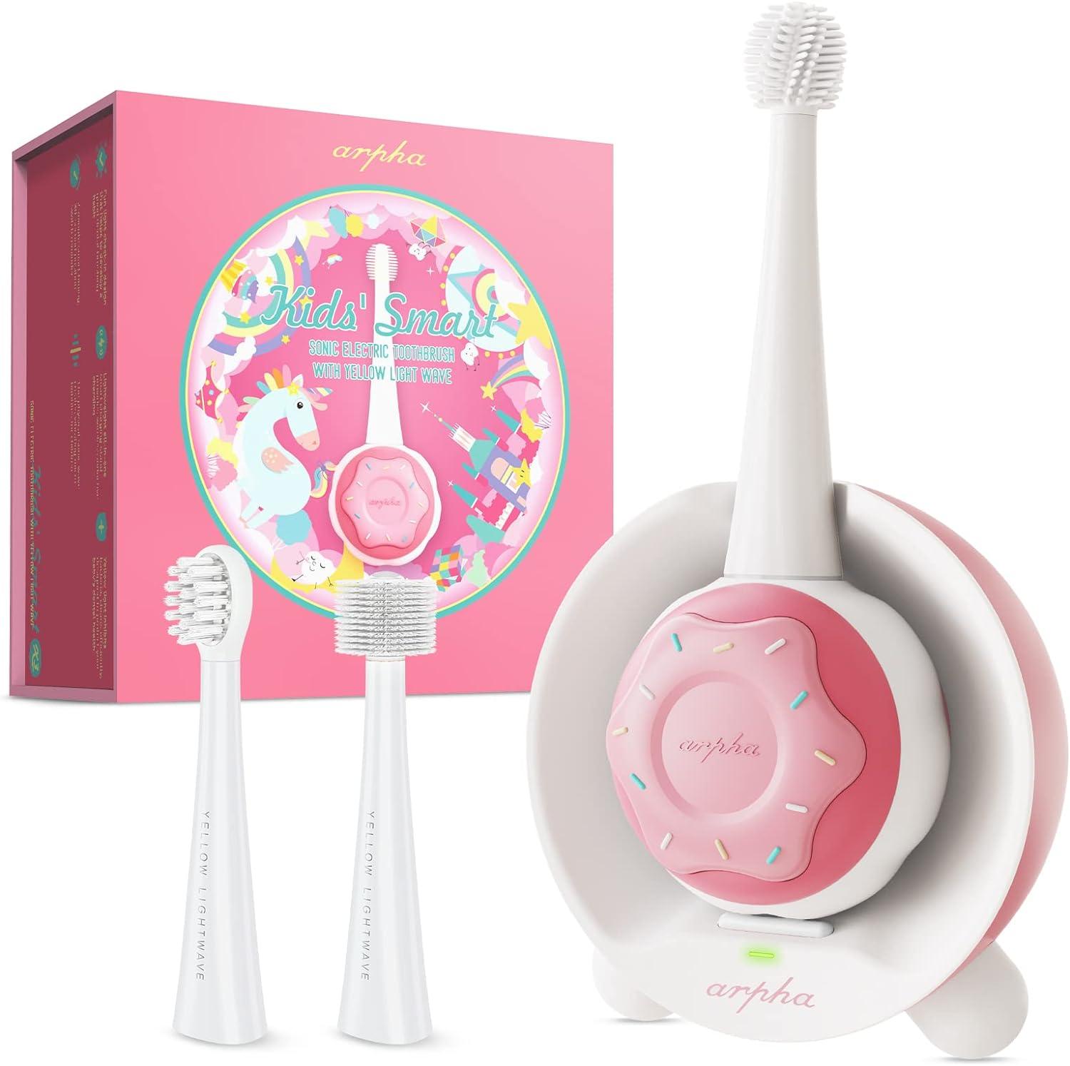 Arpha X3-A Kids Electric Toothbrush Age 1-8 Rechargeable Battery 3 Brush Heads - AZDOME Official Stores
