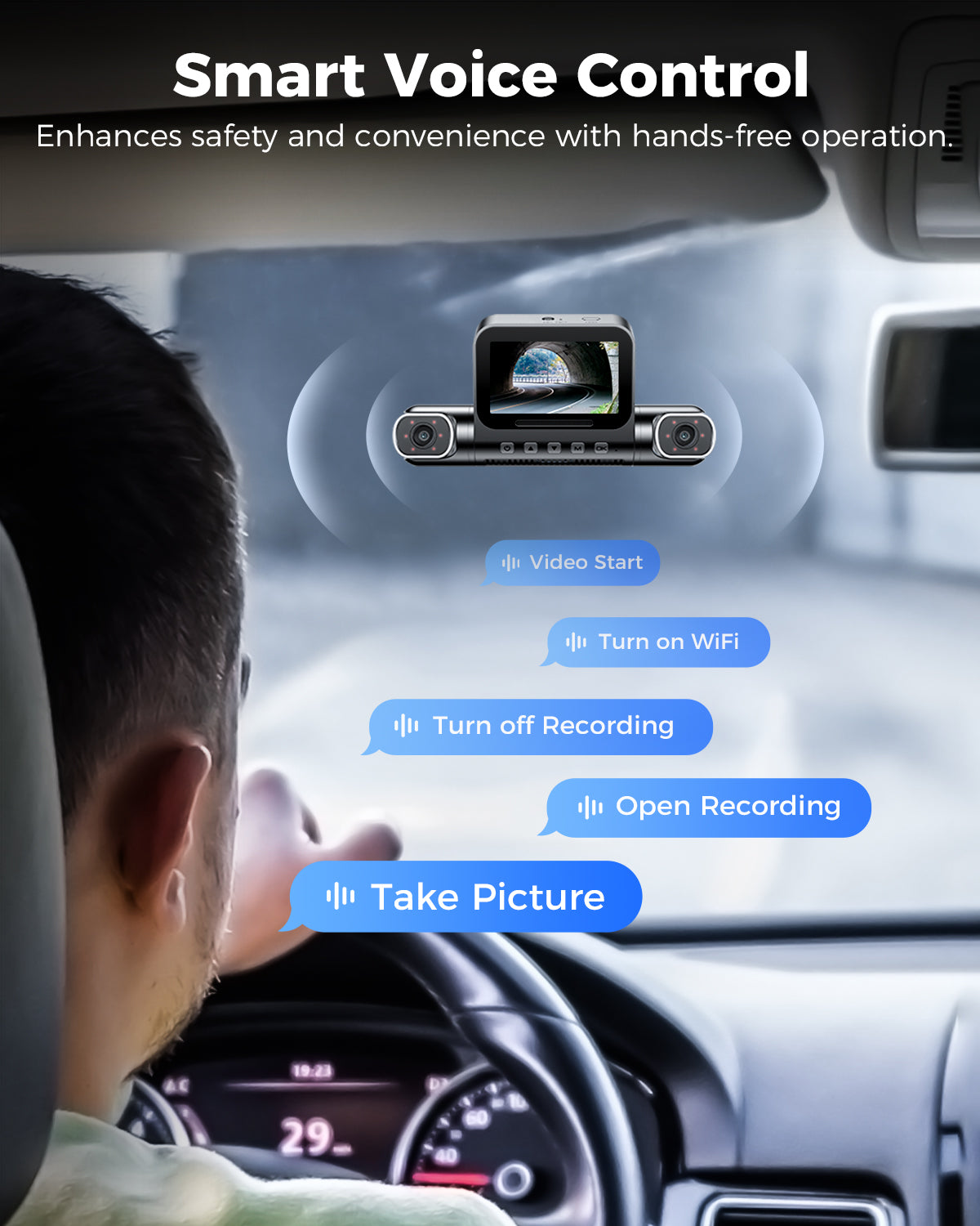 AZDOME 4 Channel 360° Dash Cam Front Rear Inside with 128GB eMMC, 2K+1080P*3 Dashcam 5G WiFi Dash Camera for Cars, IR Night Vision, Smart Voice Control, Parking Mode, Fatigue Driving Reminder M660
