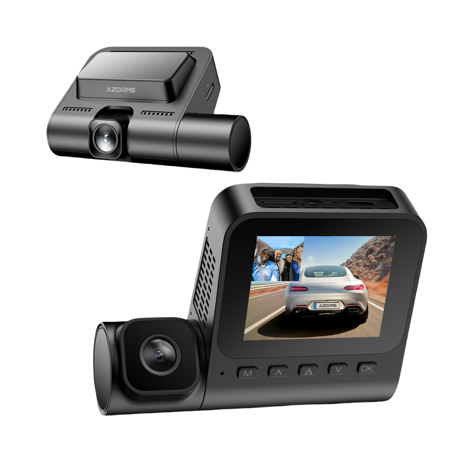 AZDOME V600 Dual Dash Cam Front and Rear, 1080P FHD Dashboard Camera, 2.4" IPS Screen Dashcam, Waterproof Backup Camera Night Vision, 24H Parking Monitor, G-Sensor Wide Angle Dual Lens Dashcam - AZDOME Official Stores