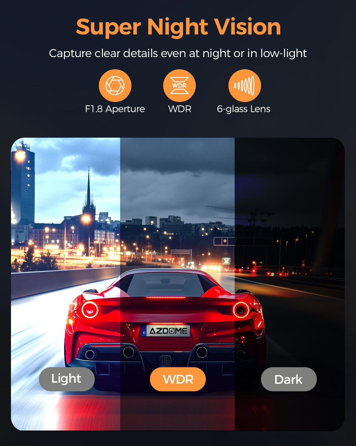 AZDOME M17 Pro Stealth Dual Dash Cam | 4K Front & 1080P Rear | WiFi 6 & ADAS - AZDOME Official Stores