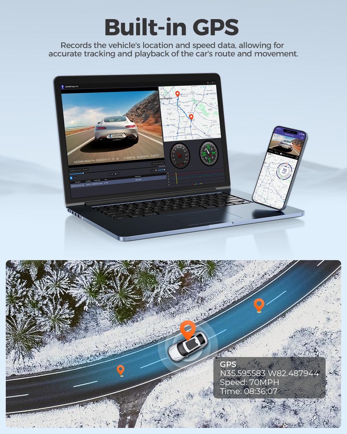 AZDOME M300S 2CH Dash Cam 4K with 5.8G WiFi GPS Voice Control WDR Night Vision 24H Parking Mode - AZDOME Official Stores