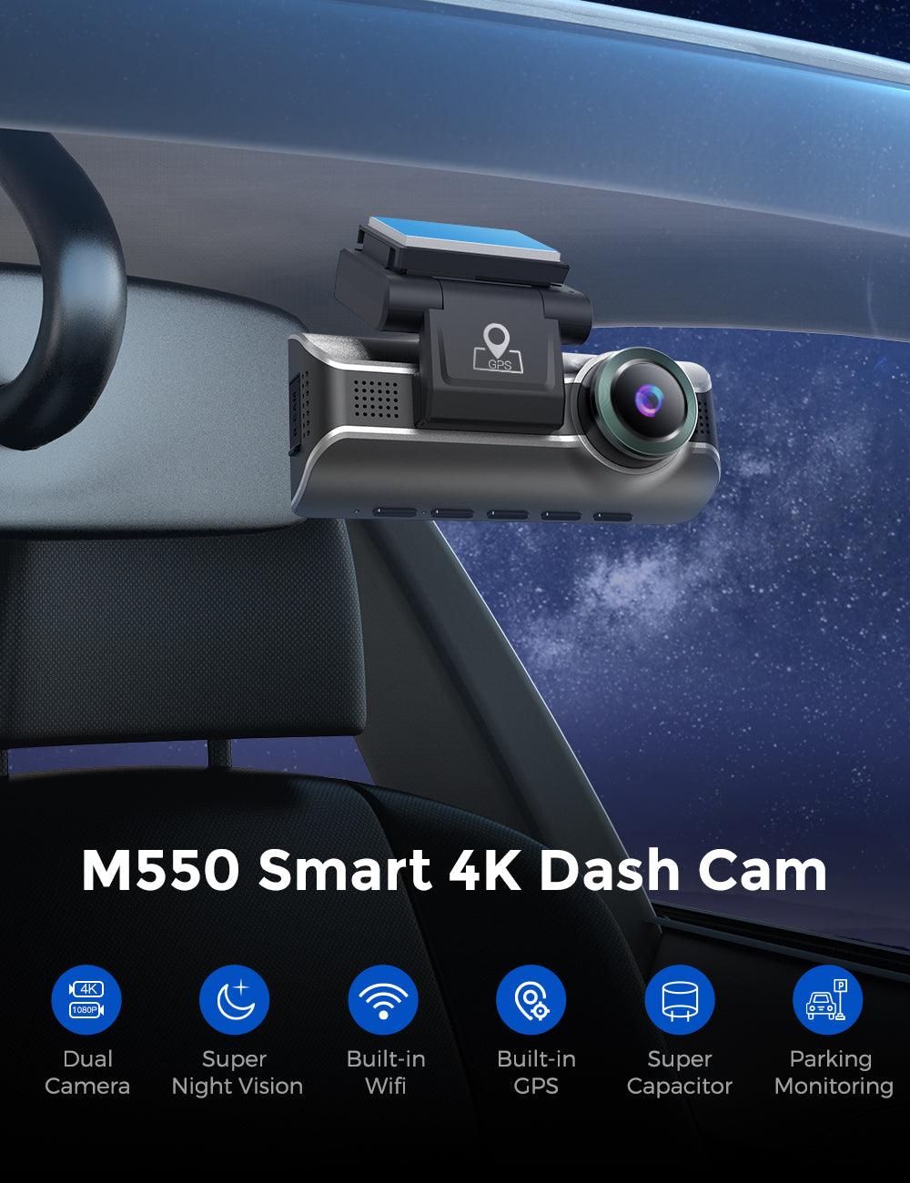 AZDOME M550 Pro 2-Channel 4K Dash Cam with GPS & 5G WiFi