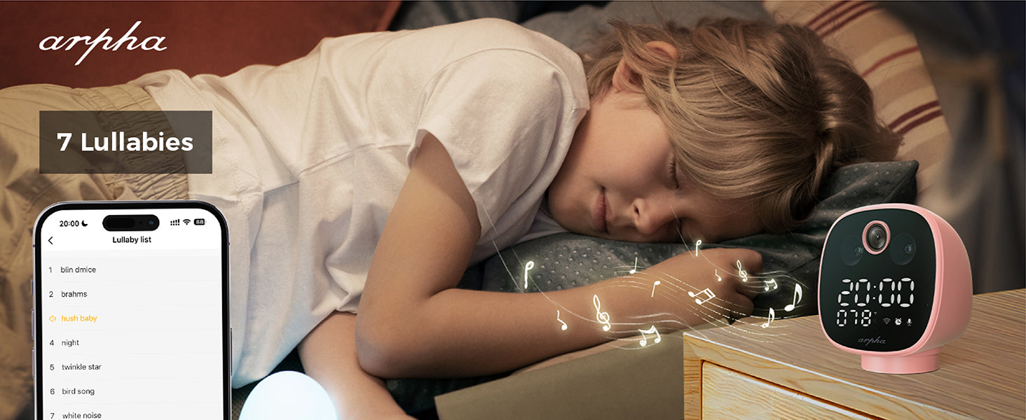 ARPHA Nanny-Cam 1080P Smart Baby Monitor | 355° Pan & Tilt | Temp Monitoring & One-Touch Call