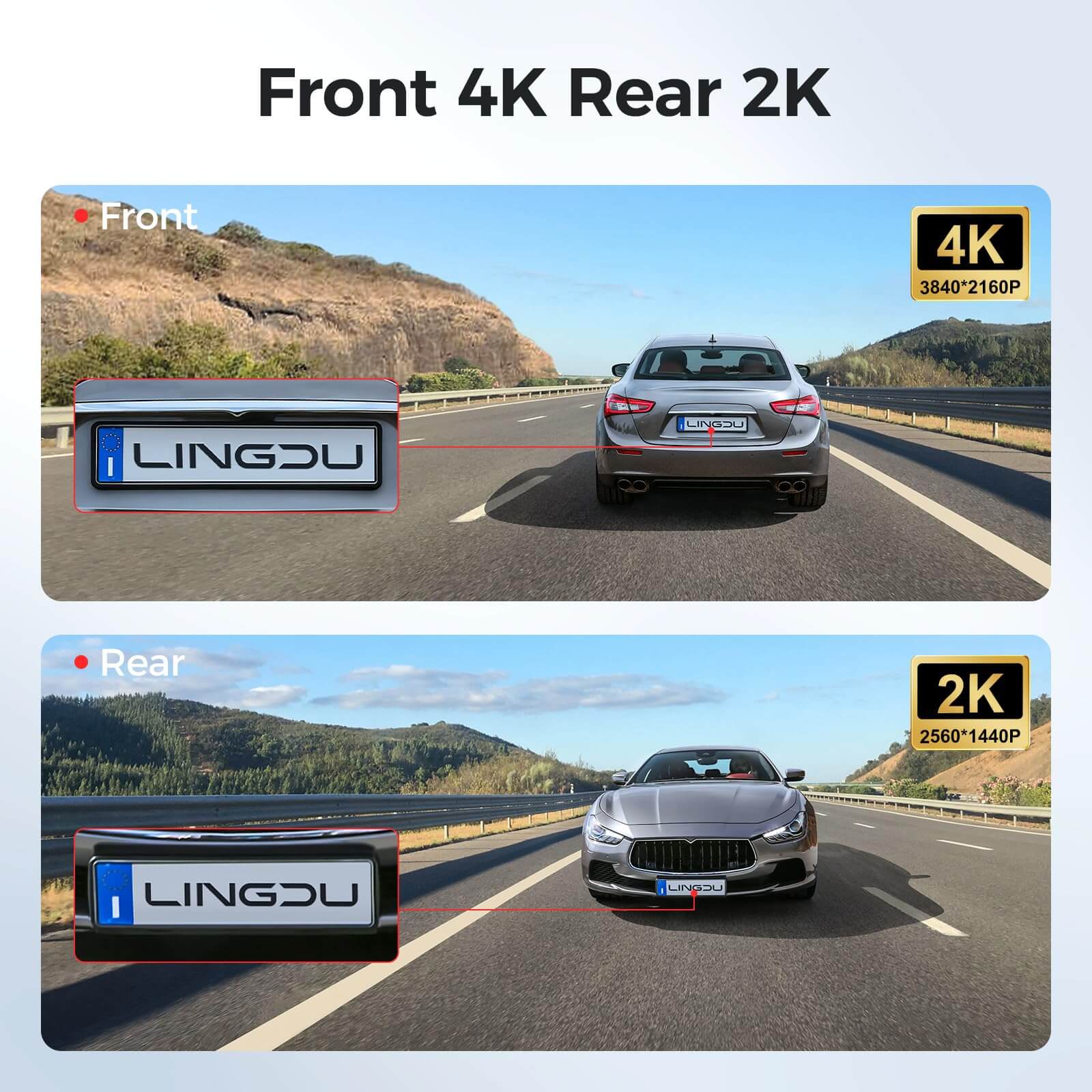 LINGDU LD02 2CH Dash Cam 4K with 3" Screen IR Night Vision 24H Parking Mode - AZDOME Official Stores