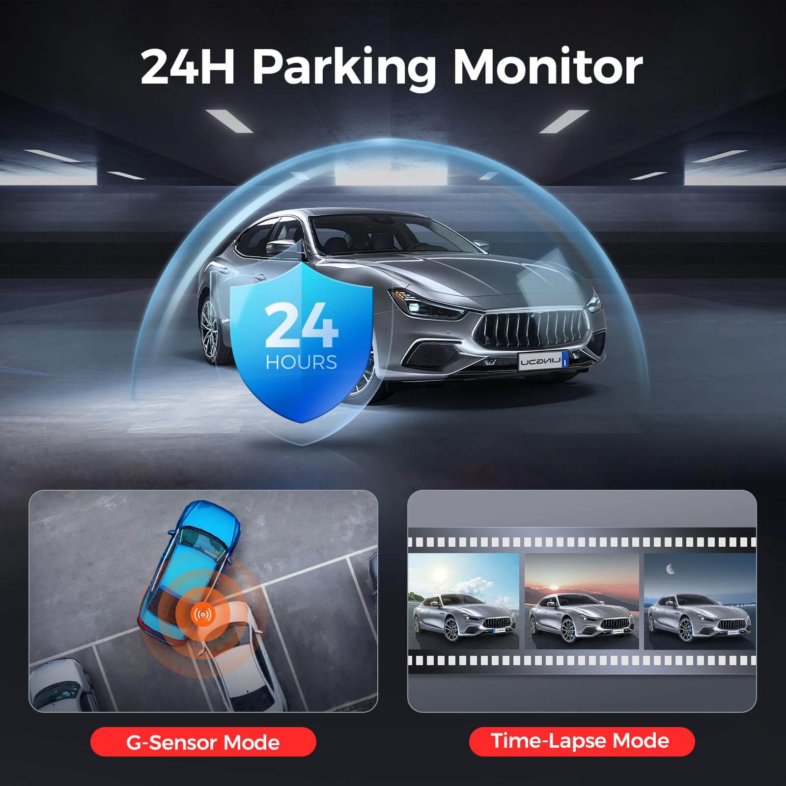 LINGDU LD02 2CH Dash Cam 4K with 3" Screen IR Night Vision 24H Parking Mode - AZDOME Official Stores
