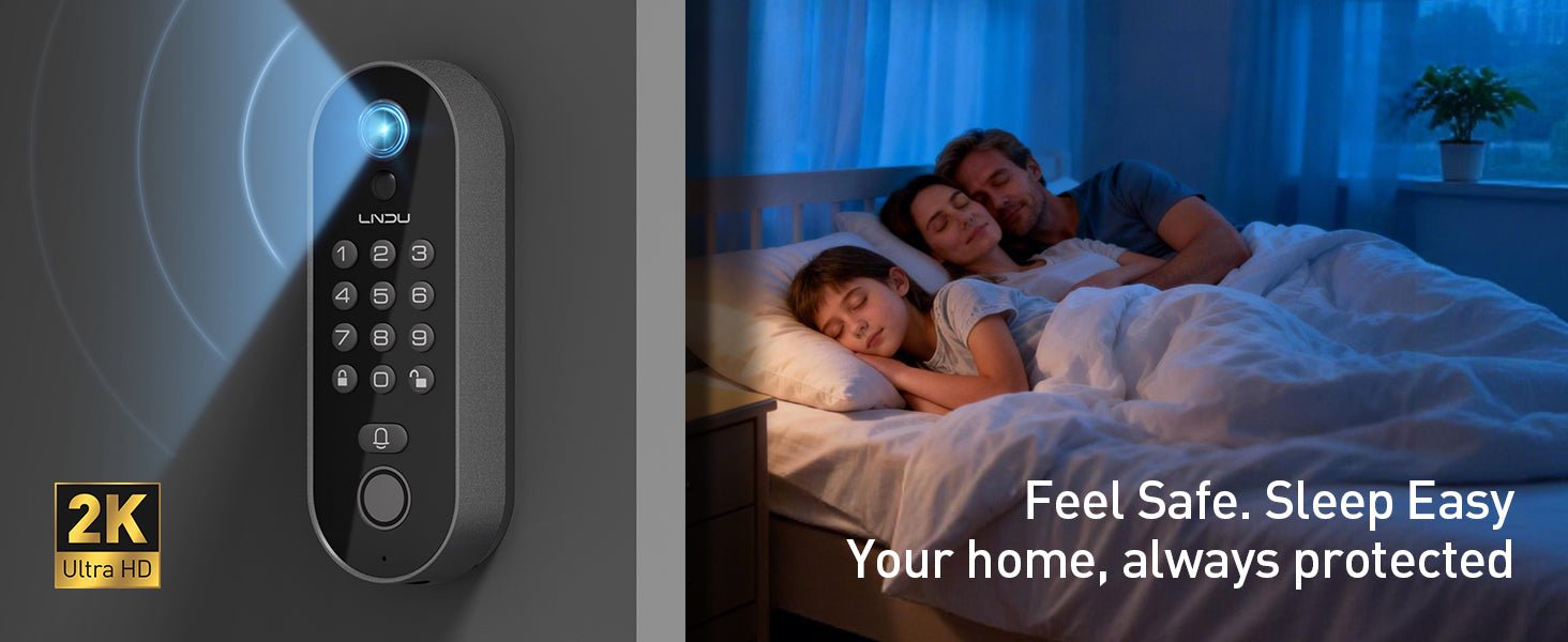 LNDU DL100 2 - in - 1 Video Camera Smart Lock with IP65 Weatherproofing - AZDOME Official Stores