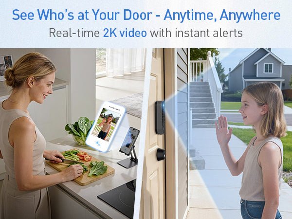 LNDU DL100 2 - in - 1 Video Camera Smart Lock with IP65 Weatherproofing - AZDOME Official Stores