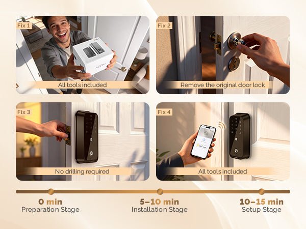 LNDU HK01 Smart Lock | Apple HomeKit Integration | Biometric Fingerprint & NFC - AZDOME Official Stores