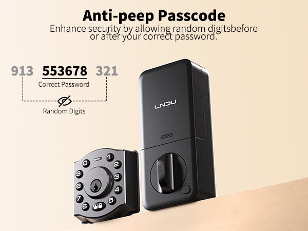 LNDU WL02 WiFi Smart Deadbolt | Alexa & Google Home Voice Control | Anti - Peep Keypad - AZDOME Official Stores